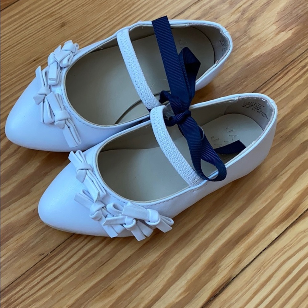 Janie and jack white leather dress shoes